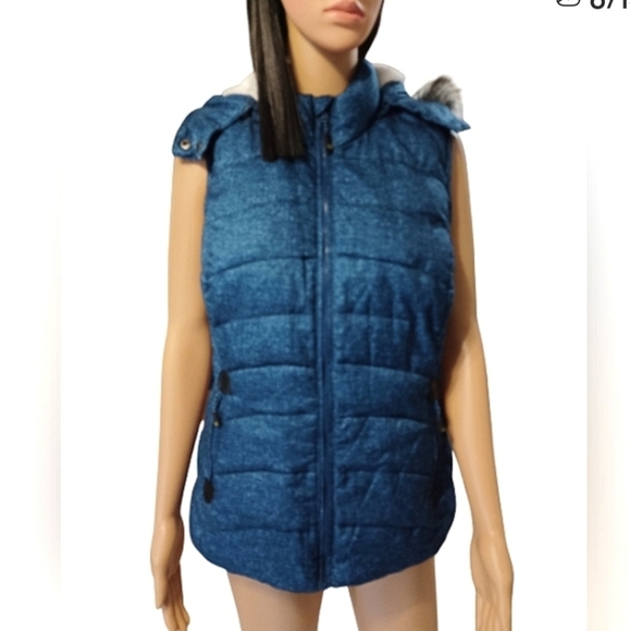 Green Tea Dark Blue Winter Vest Size Medium - Picture 6 of 13